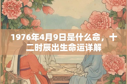 1976年4月9日是什么命，十二时辰出生命运详解