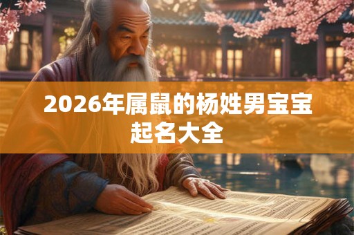 2026年属鼠的杨姓男宝宝起名大全