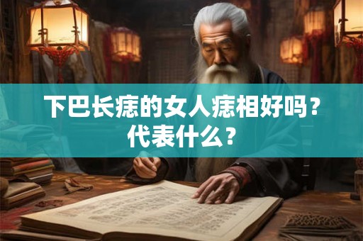 下巴长痣的女人痣相好吗？代表什么？
