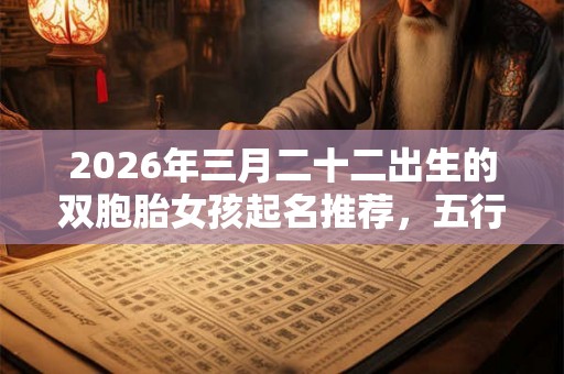 2026年三月二十二出生的双胞胎女孩起名推荐，五行属什么