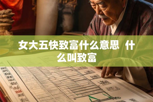 女大五快致富什么意思  什么叫致富