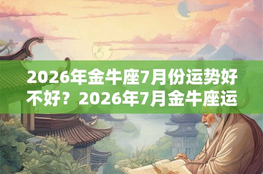 2026年金牛座7月份运势好不好？2026年7月金牛座运势解析