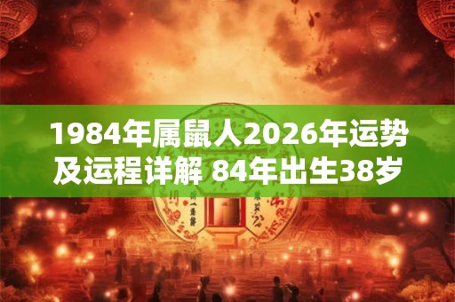 1984年属鼠人2026年运势及运程详解 84年出生38岁鼠人在虎年每月运势