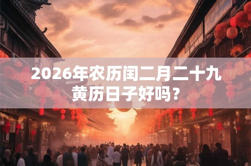 2026年农历闰二月二十九黄历日子好吗？