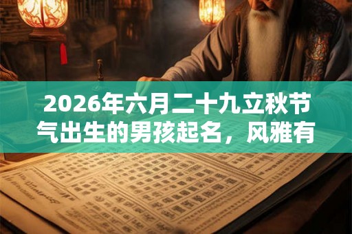 2026年六月二十九立秋节气出生的男孩起名,风雅有寓意的好名字推荐 2026年六月二十九立秋节气出生的男孩起名,风雅有寓意的好名字推荐