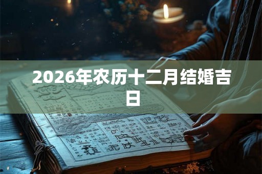 2026年农历十二月结婚吉日
