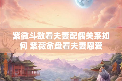 紫微斗数看夫妻配偶关系如何 紫薇命盘看夫妻恩爱