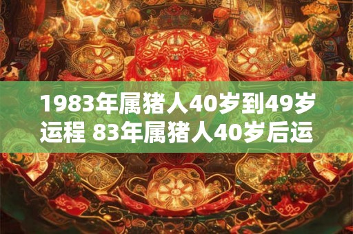 1983年属猪人40岁到49岁运程 83年属猪人40岁后运气好吗 1983年属猪人40岁到49岁运程 83年属猪人40岁后运气好吗