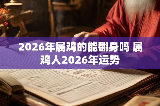 2026年属鸡的能翻身吗 属鸡人2026年运势