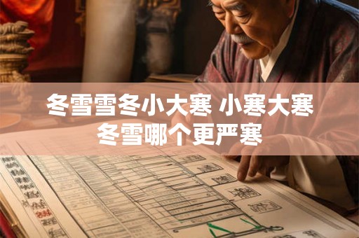 冬雪雪冬小大寒 小寒大寒冬雪哪个更严寒