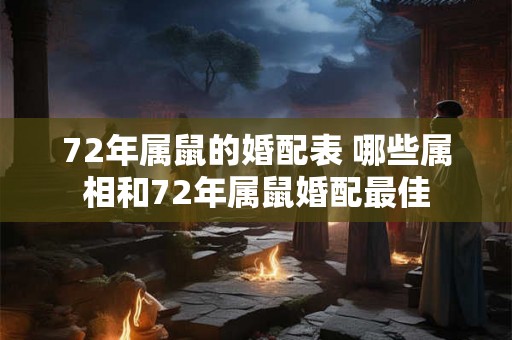 72年属鼠的婚配表 哪些属相和72年属鼠婚配最佳