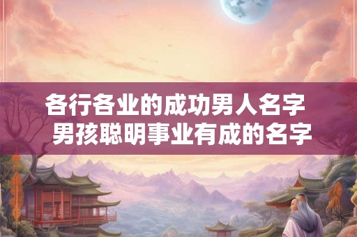 各行各业的成功男人名字  男孩聪明事业有成的名字