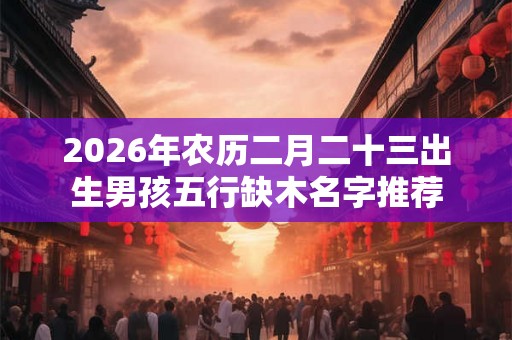 2026年农历二月二十三出生男孩五行缺木名字推荐