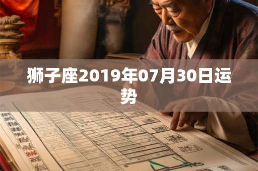 狮子座2019年07月30日运势
