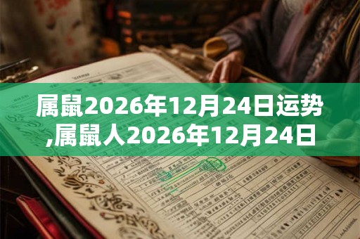 属鼠2026年12月24日运势,属鼠人2026年12月24日财运,生肖鼠2026年12月24日运势
