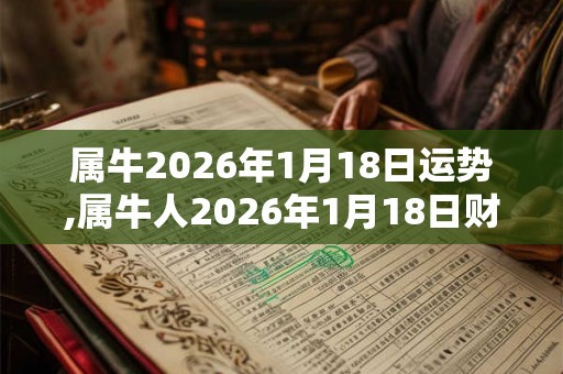 属牛2026年1月18日运势,属牛人2026年1月18日财运,生肖牛2026年1月18日运势