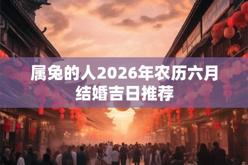 属兔的人2026年农历六月结婚吉日推荐