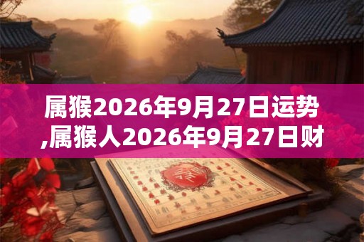 属猴2026年9月27日运势,属猴人2026年9月27日财运,生肖猴2026年9月27日运势