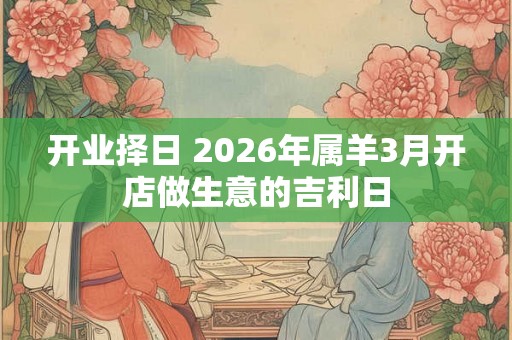 开业择日 2026年属羊3月开店做生意的吉利日