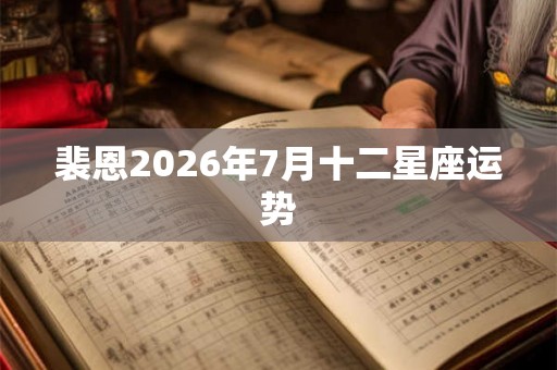裴恩2026年7月十二星座运势