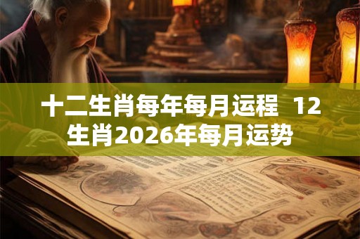十二生肖每年每月运程  12生肖2026年每月运势