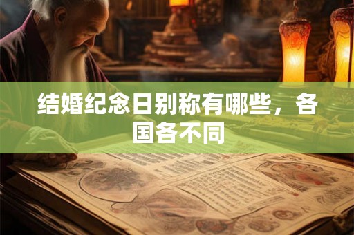 结婚纪念日别称有哪些，各国各不同