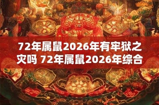 72年属鼠2026年有牢狱之灾吗 72年属鼠2026年综合运势