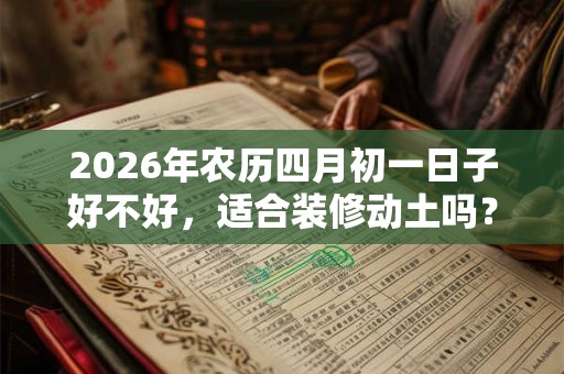 2026年农历四月初一日子好不好，适合装修动土吗？