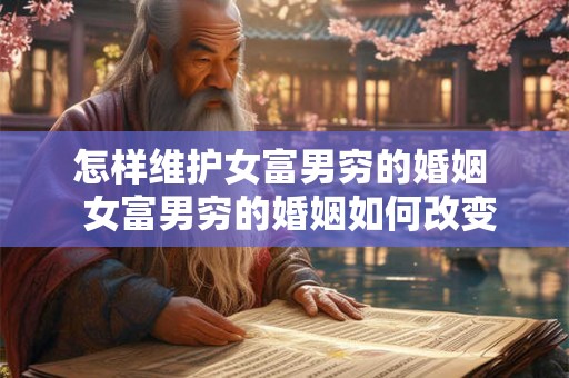 怎样维护女富男穷的婚姻  女富男穷的婚姻如何改变男人自卑