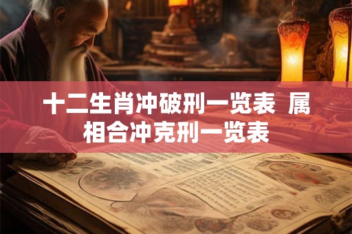 十二生肖冲破刑一览表  属相合冲克刑一览表