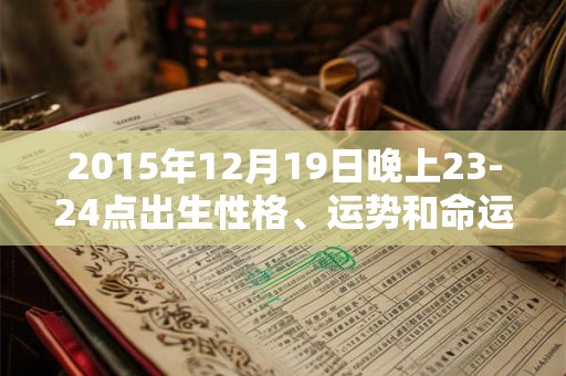 2015年12月19日晚上23-24点出生性格、运势和命运