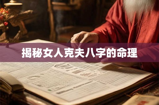 揭秘女人克夫八字的命理