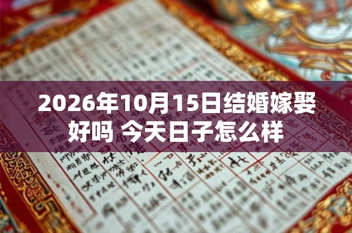 2026年10月15日结婚嫁娶好吗 今天日子怎么样 2026年10月15日结婚嫁娶好吗 今天日子怎么样
