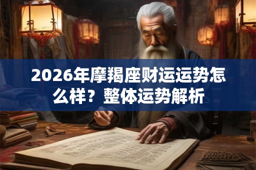 2026年摩羯座财运运势怎么样？整体运势解析