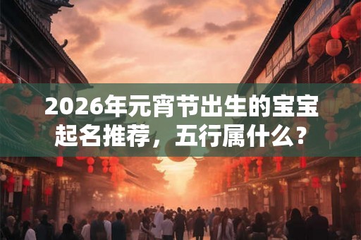 2026年元宵节出生的宝宝起名推荐，五行属什么？