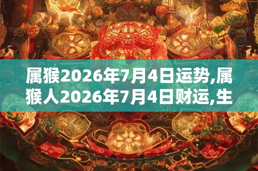 属猴2026年7月4日运势,属猴人2026年7月4日财运,生肖猴2026年7月4日运势 属猴2026年7月4日运势,属猴人2026年7月4日财运,生肖猴2026年7月4日运势