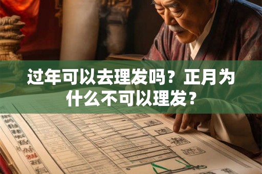 过年可以去理发吗?正月为什么不可以理发? 过年可以去理发吗?正月为什么不可以理发?