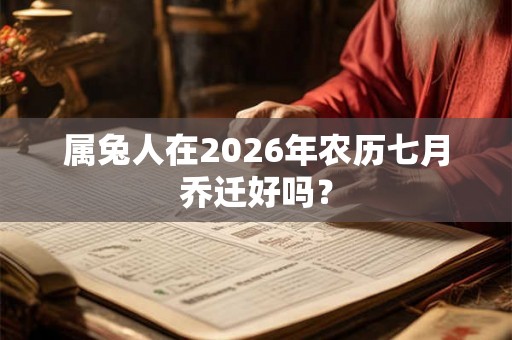 属兔人在2026年农历七月乔迁好吗? 属兔人在2026年农历七月乔迁好吗?
