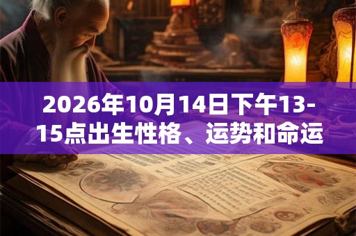 2026年10月14日下午13-15点出生性格、运势和命运