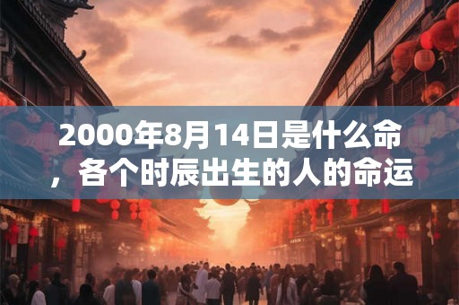 2000年8月14日是什么命，各个时辰出生的人的命运