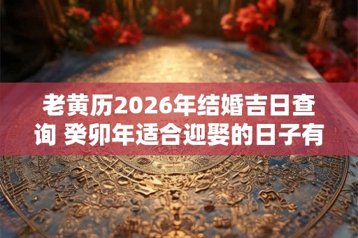 老黄历2026年结婚吉日查询 癸卯年适合迎娶的日子有哪些