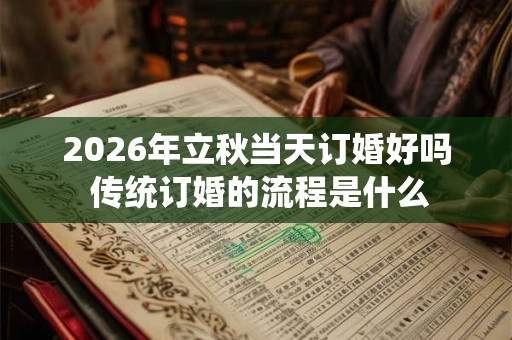 2026年立秋当天订婚好吗 传统订婚的流程是什么 2026年立秋当天订婚好吗 传统订婚的流程是什么