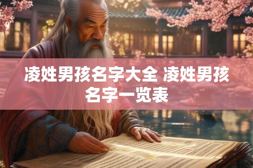 凌姓男孩名字大全 凌姓男孩名字一览表