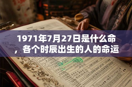 1971年7月27日是什么命，各个时辰出生的人的命运