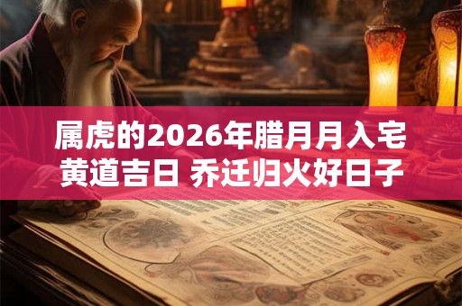 属虎的2026年腊月月入宅黄道吉日 乔迁归火好日子