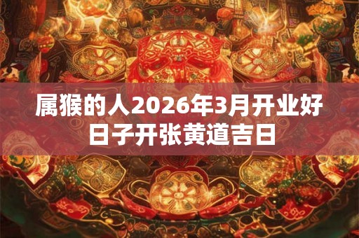 属猴的人2026年3月开业好日子开张黄道吉日