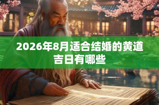 2026年8月适合结婚的黄道吉日有哪些