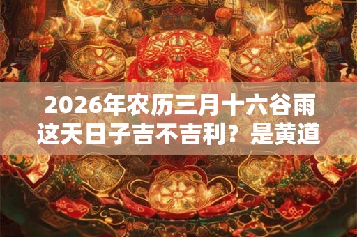 2026年农历三月十六谷雨这天日子吉不吉利？是黄道吉日吗？
