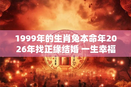 1999年的生肖兔本命年2026年找正缘结婚 一生幸福不会婚变 1999年的生肖兔本命年2026年找正缘结婚 一生幸福不会婚变