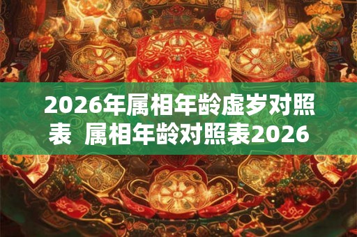 2026年属相年龄虚岁对照表  属相年龄对照表2026